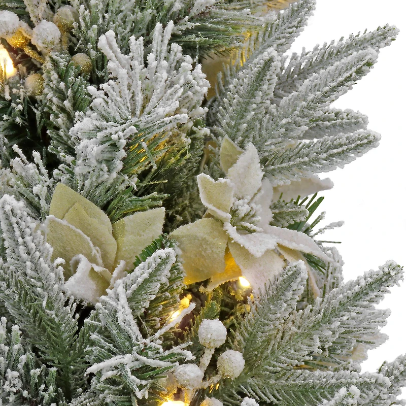 4ft. Pre-Lit Frosted Colonial Fir Artificial Christmas Entrance Tree, Warm White LED Lights
