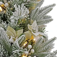 4ft. Pre-Lit Frosted Colonial Fir Artificial Christmas Entrance Tree, Warm White LED Lights
