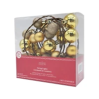 18ct. Warm White LED Gold Ornament Garland String Lights on Brown Wire by Ashland®