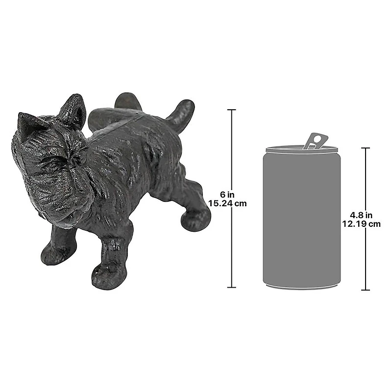 Design Toscano 7" Naughty Scotty Dog Die-Cast Iron Bookend & Doorstop