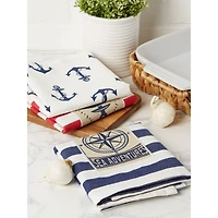 DII® Red, White & Blue Maritime Dishtowel, 3ct.
