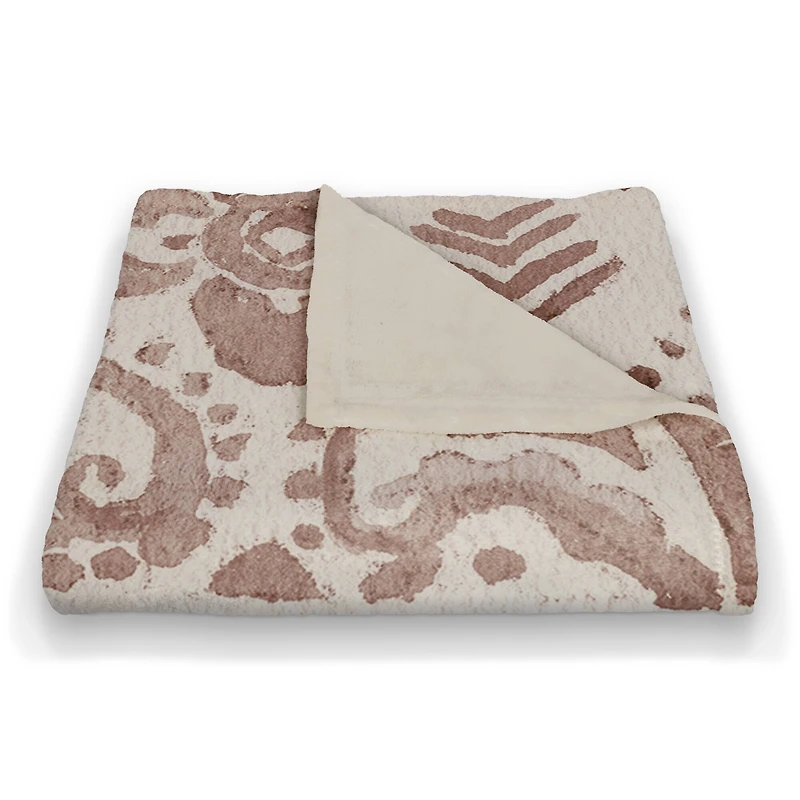 Deep Red Pattern Coral Fleece Blanket