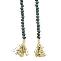 Green Wood Bohemian Bead Garland 81" x 1" x 1"