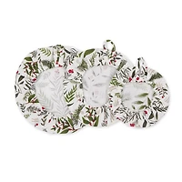 DII® Holiday Sprigs Print Dish Cover Set, 3ct.