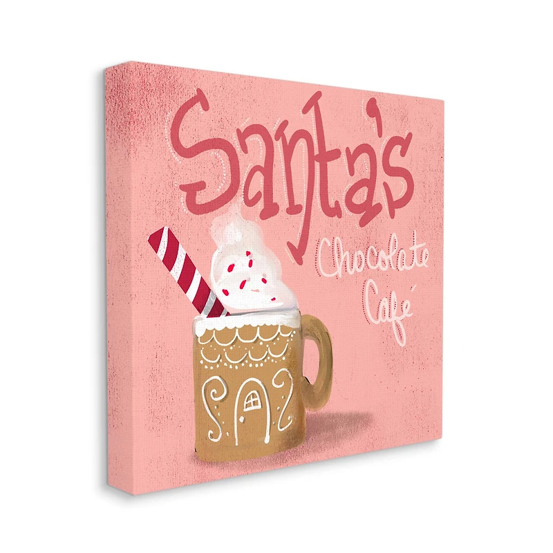 Stupell Industries Santa's Chocolate Cafe Sign Canvas Wall Art