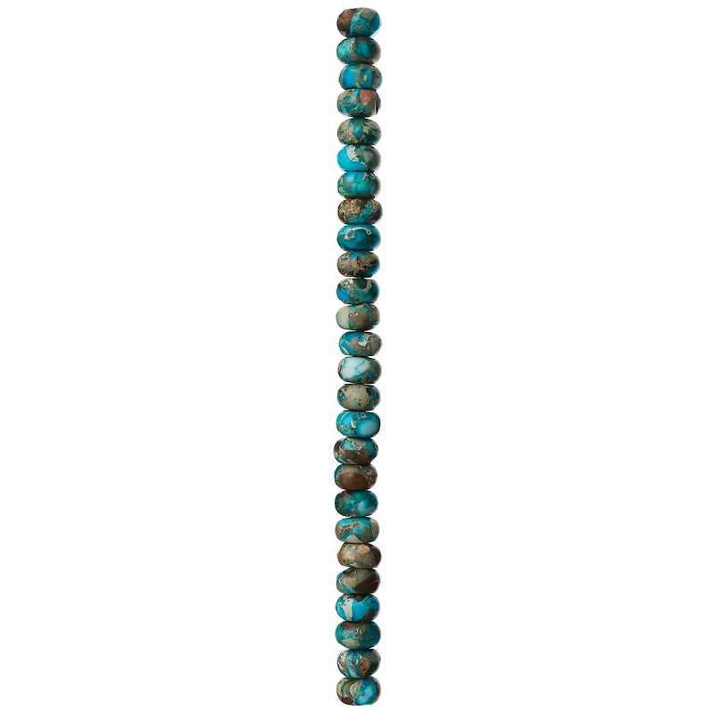 12 Pack: Aqua Serpentine Rondelle Beads, 8mm by Bead Landing™