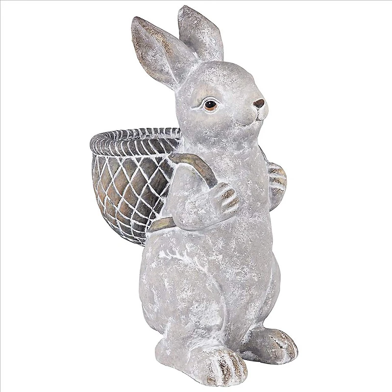 Design Tosano 16" Bunny with Basket Bearing Gifts Easter Rabbit Statue