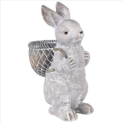 Design Tosano 16" Bunny with Basket Bearing Gifts Easter Rabbit Statue