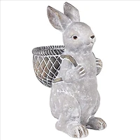 Design Tosano 16" Bunny with Basket Bearing Gifts Easter Rabbit Statue