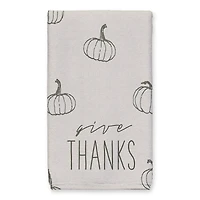 Give Thanks Gray Pumpkin Tea Towel Set