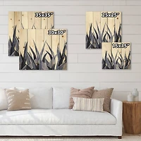 Designart - Navy Blue Agave Leaves