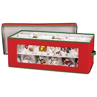 Household Essentials Red & Green Ornament Storage Box with Window