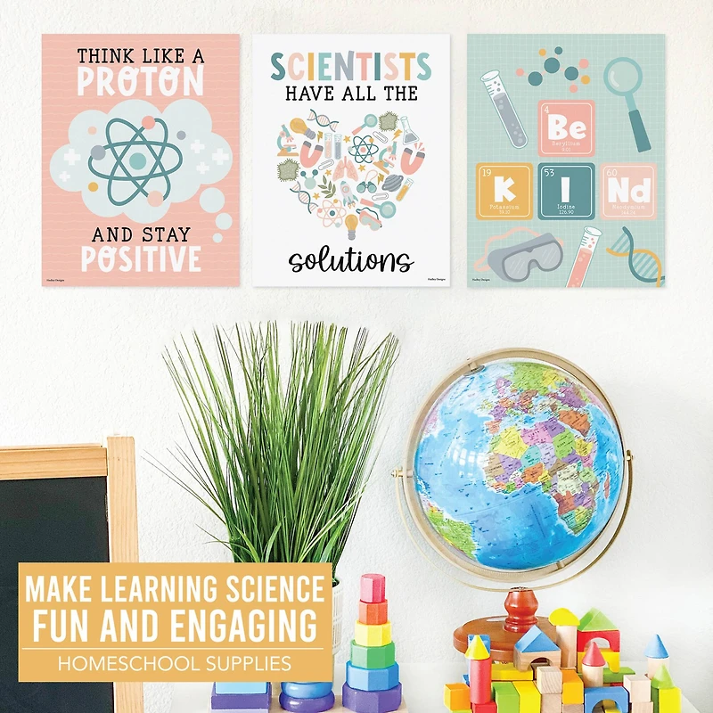 Hadley Designs 11" x 14" Boho Science Bulletin Board Classroom Décor Posters Set
