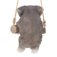 Design Toscano 8" Mini Schnauzer Puppy on a Perch Hanging Dog Sculpture