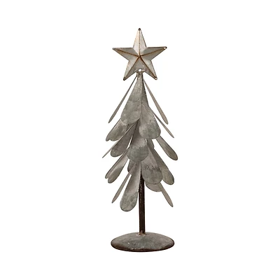 Glitzhome® 14.5" Galvanized Metal Christmas Tree Table Décor
