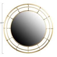 36" Gold Contemporary Round Metal Wall Mirror