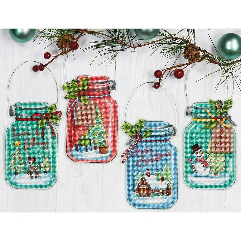 Dimensions® Christmas Jar Ornaments Counted Cross Stitch Kit