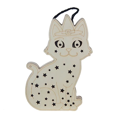 8.5" Witch Cat DIY LED Plywood Décor by Make Market®