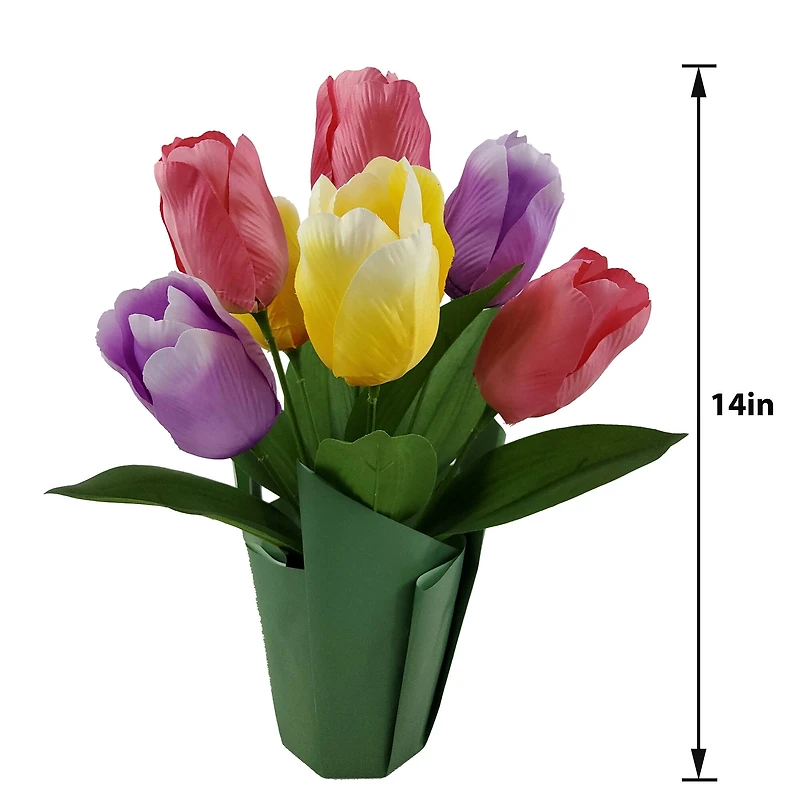 14" Lavender, Pink, & Yellow Potted Tulip by Ashland®