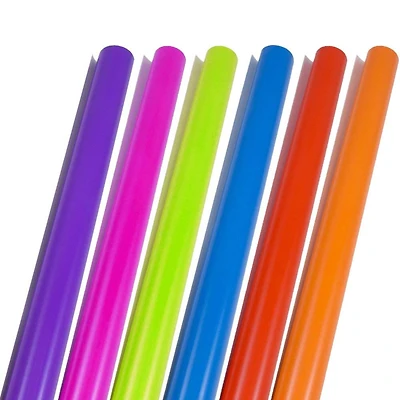 JAM Paper Assorted Bright Colors Gift Wrap, 6ct.