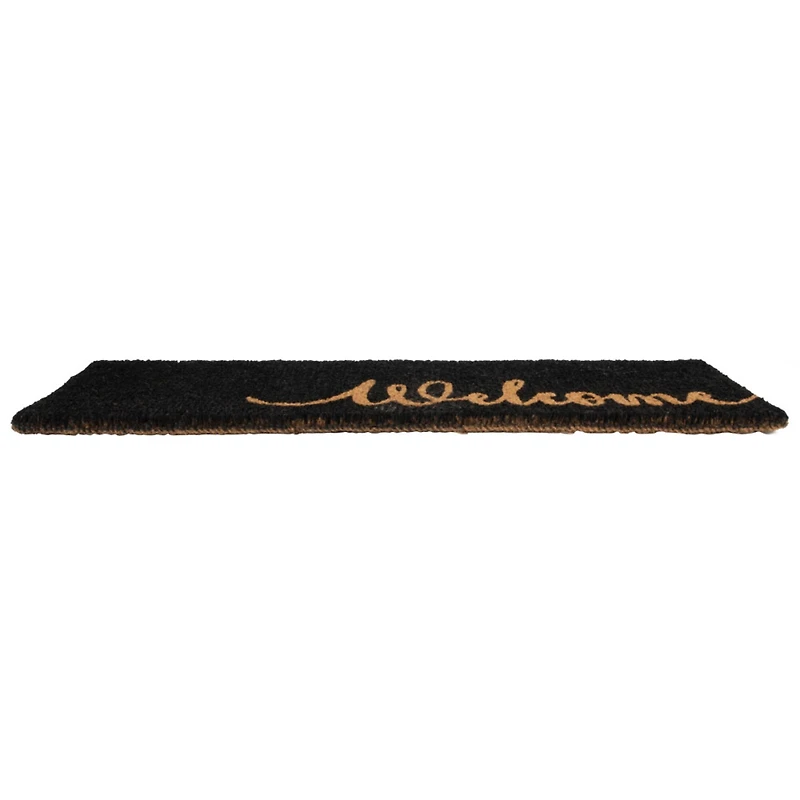 Hello Honey® Black Natural Coir Welcome Step Doormat