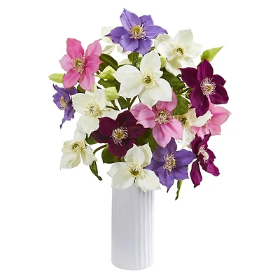 21" Anemone Arrangement In White Vase