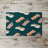 Navy Sun Bathers Pattern Floor Mat