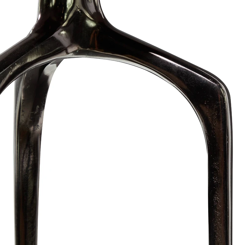 25" Black Aluminum Contemporary Accent Table