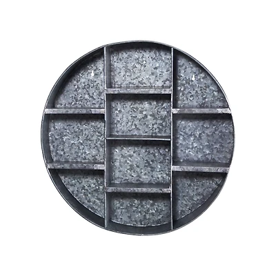 18" Galvanized Round Metal Wall Mounted Shelf System