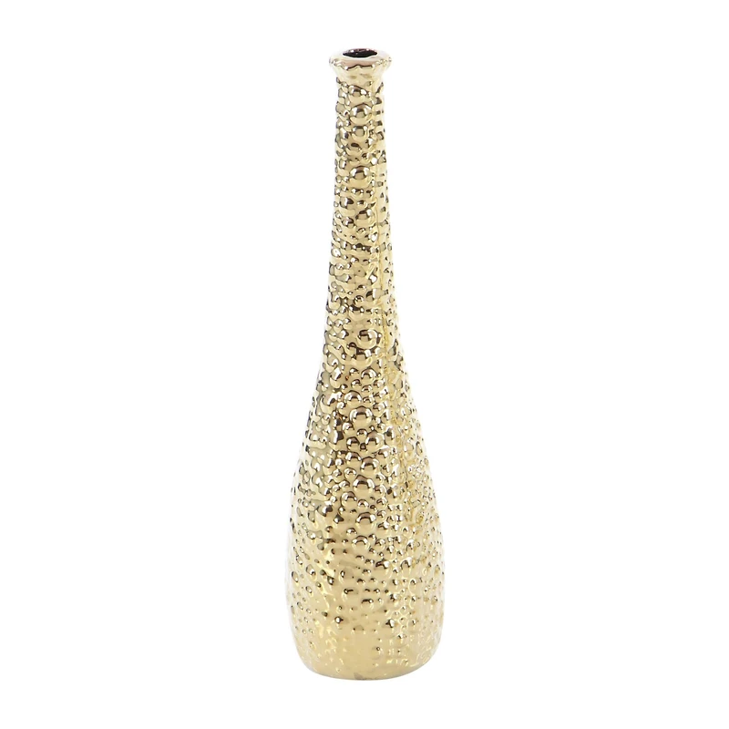 12" Gold Stoneware Glam Vase Set