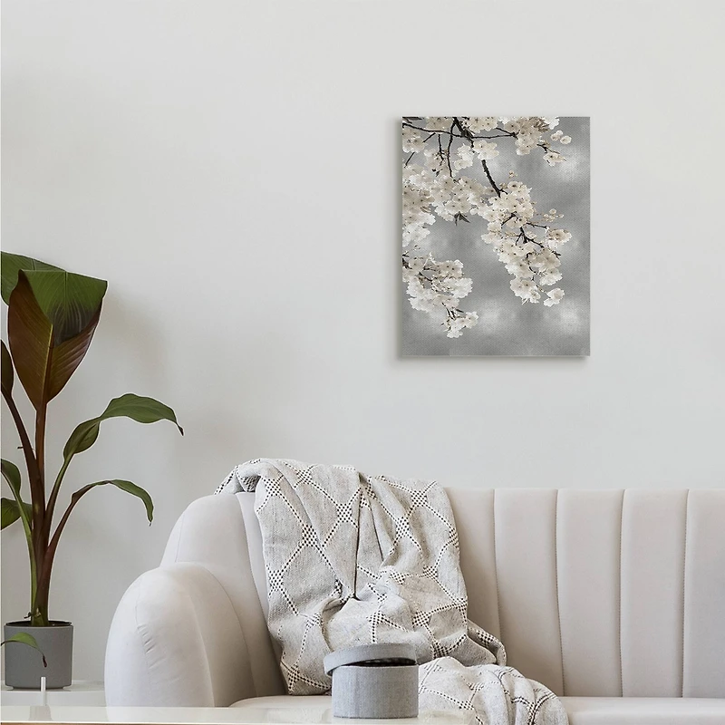 Stupell Industries Spring Blossoms White Flowers Tree Branch Canvas Wall Art