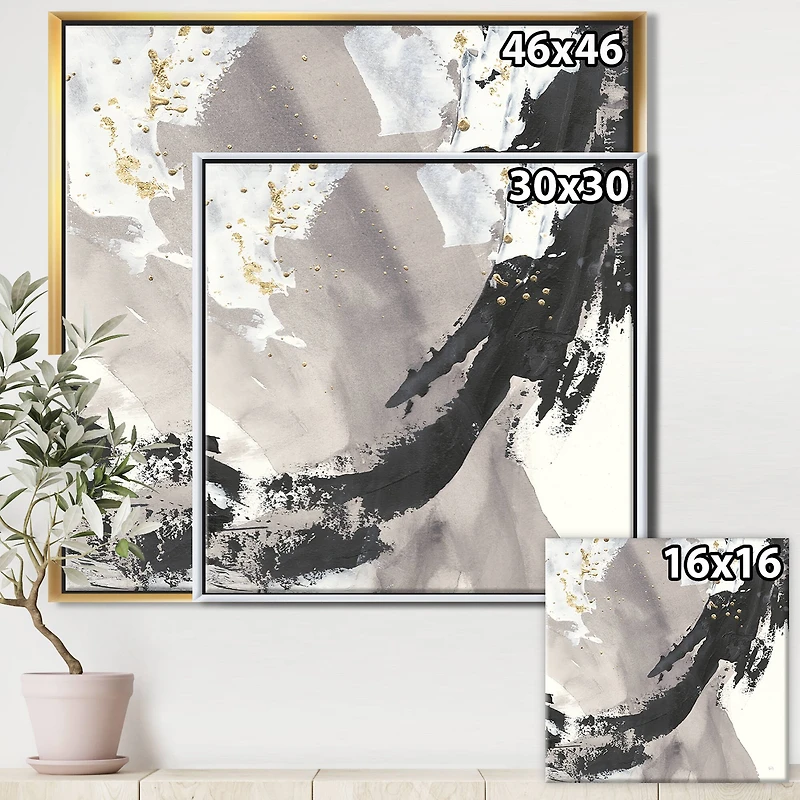 Designart - Glam Painted Arcs III - Transitional Framed Canvas