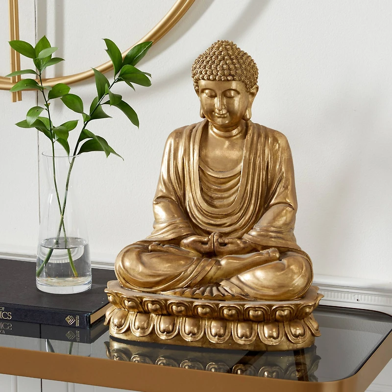 16" Gold Buddha Glam Sculpture