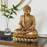 16" Gold Buddha Glam Sculpture