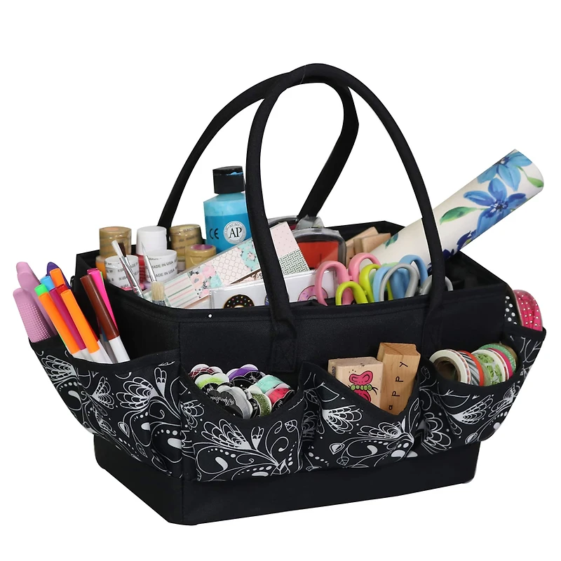 Everything Mary Large Black & Floral Craft Organizer