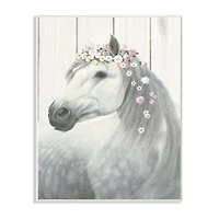 Stupell Industries Spirit Stallion with Flower Crown Wood Wall Plaque
