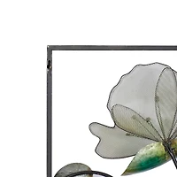 White Flower Black Tin Wall Art Set, 2ct.