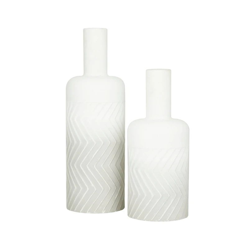 White Metal Modern Vase Set