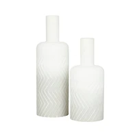 White Metal Modern Vase Set