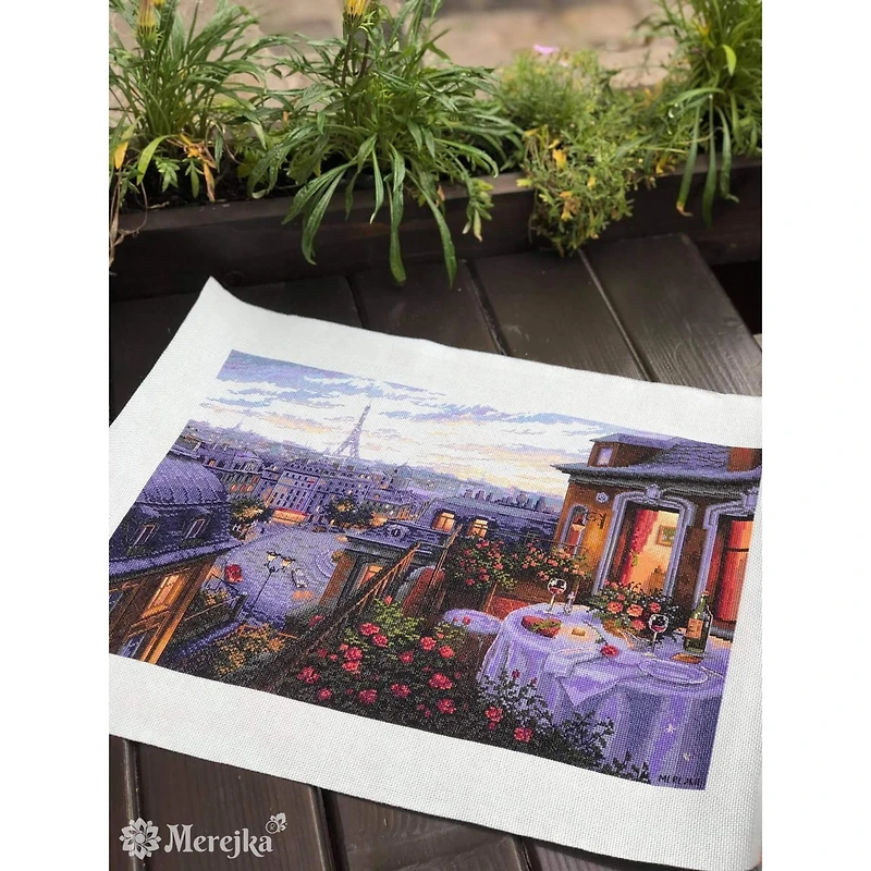 Merejka Paris Evening Deja Vu Counted Cross Stitch Kit