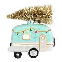 4" Travel Trailer with Tree Glass Ornament by Ashland®