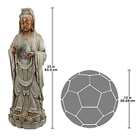 Design Toscano 2ft. Goddess Guan Yin Standing on a Lotus Statue
