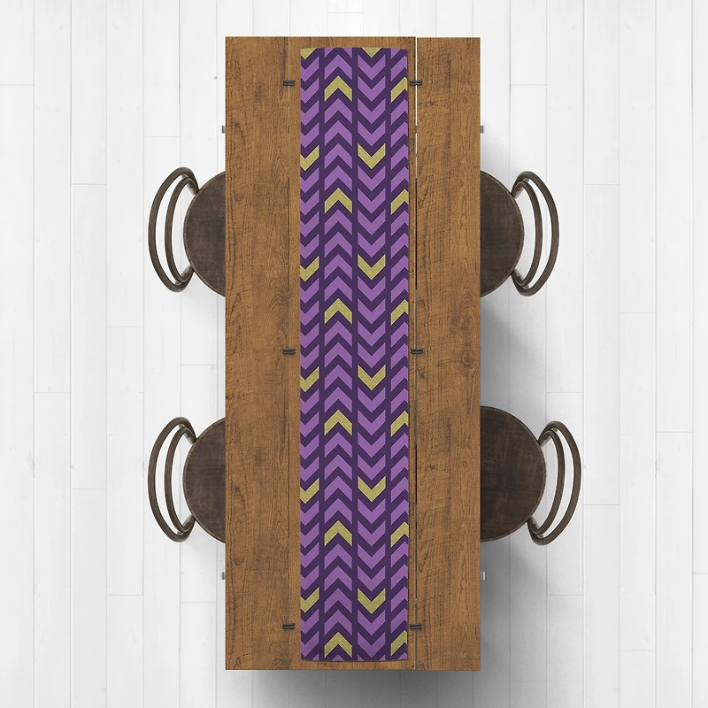 Purple & Gold Chevron Outdoor Table Runner