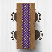Purple & Gold Chevron Outdoor Table Runner