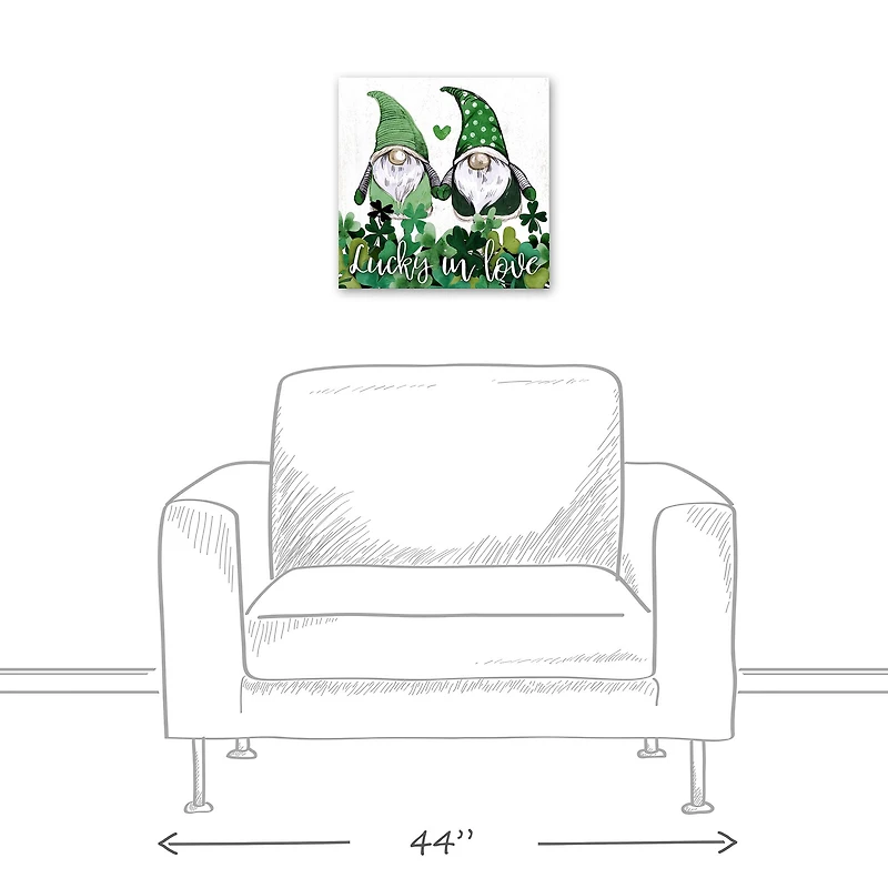 Lucky Love Gnomes 16" x 16" Canvas Wall Art