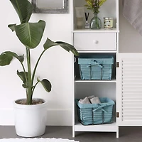 DII® Medium Vintage Gray Wire Basket with Aqua Liner, 2ct.