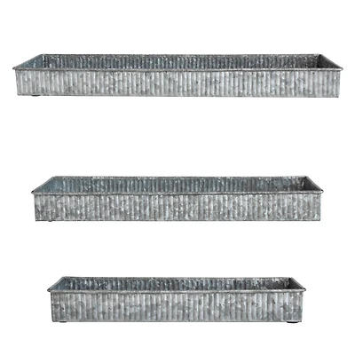 Hello Honey® Antique Galvanized Finish Decorative Metal Nesting Tray Set