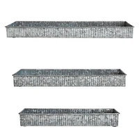 Hello Honey® Antique Galvanized Finish Decorative Metal Nesting Tray Set
