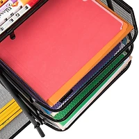 Mind Reader Black 3-Tray Desktop Document Organizer with Pull Out Drawer