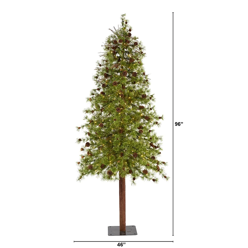 8ft. Pre-Lit Wyoming Alpine Artificial Christmas Tree, Clear LED Lights